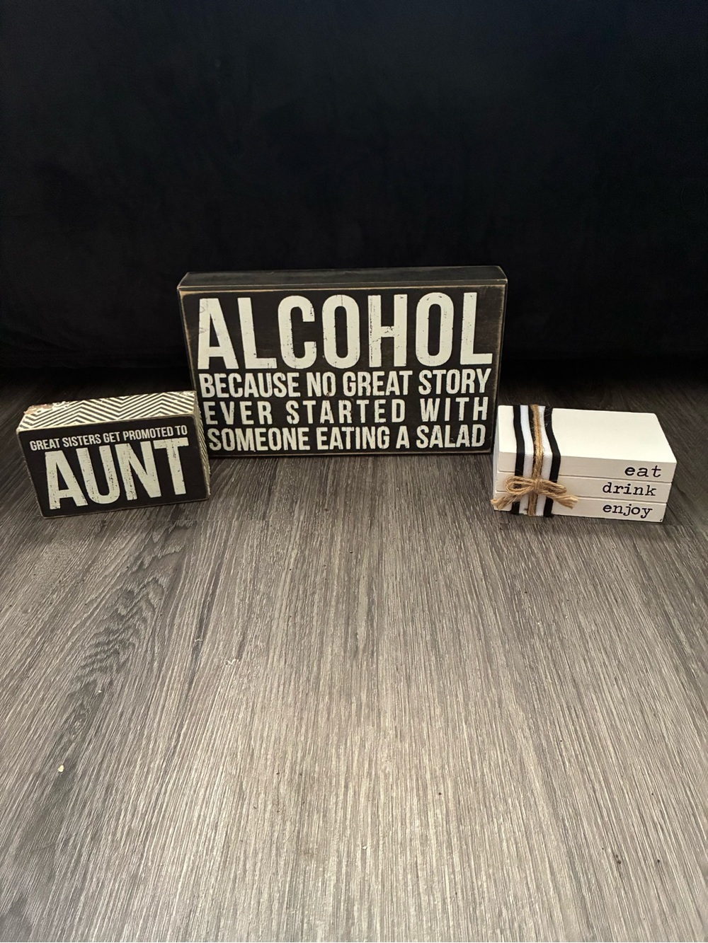 Hobby Lobby Black & White Block Sign Set - Kitchen and Bar Accents